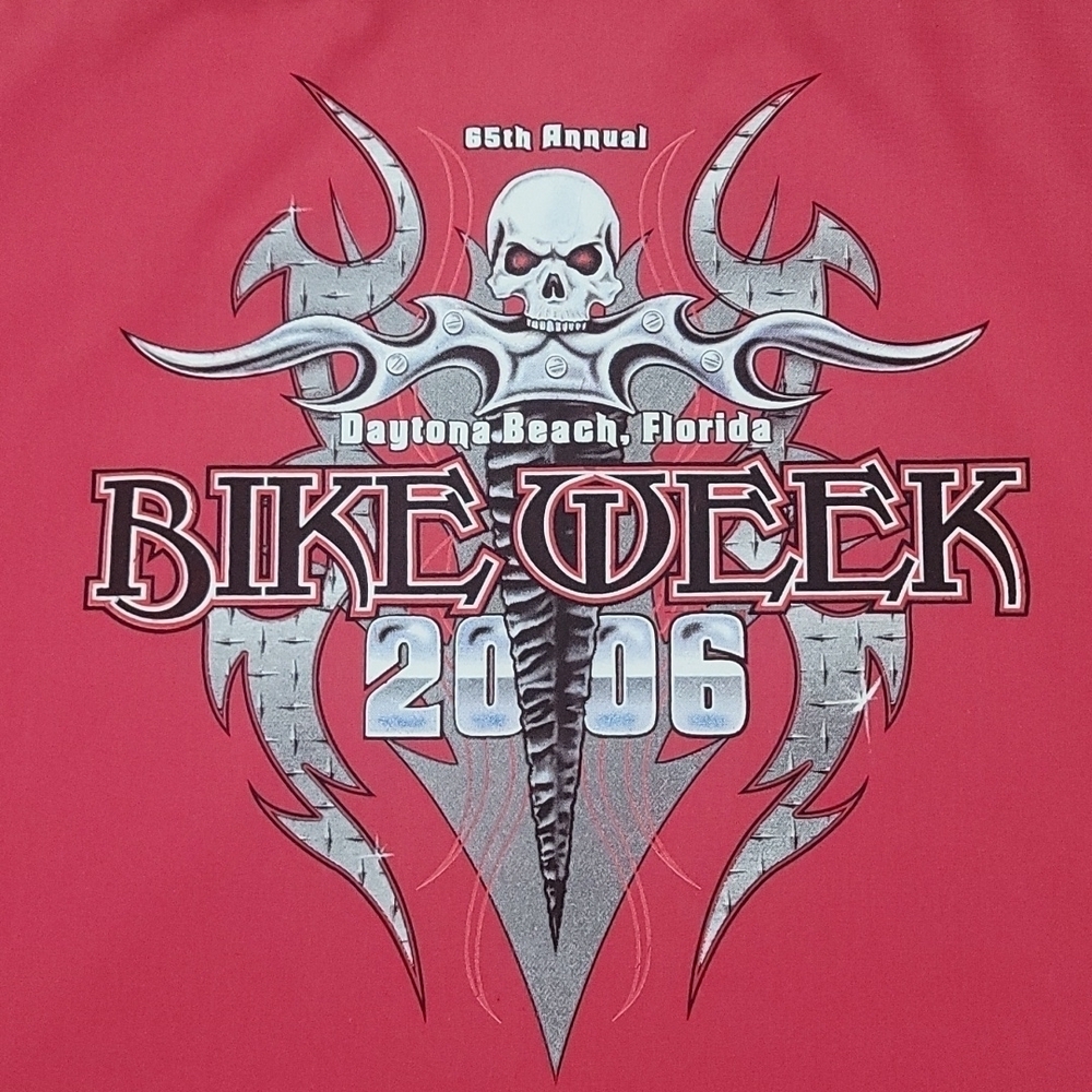 Biker Design 2006 65th Annual Bike Week Daytona Beach Florida Button Up